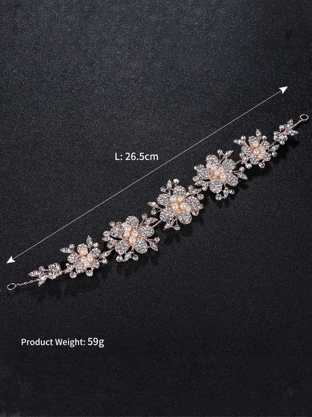 Yellow Chimes Bridal Hair Vine for Women and Girls Bridal Hair Accessories for Wedding Golden Headband Hair Accessories Wedding Jewellery for Women Floral Bridal Wedding Head band Hair Vine for Girls