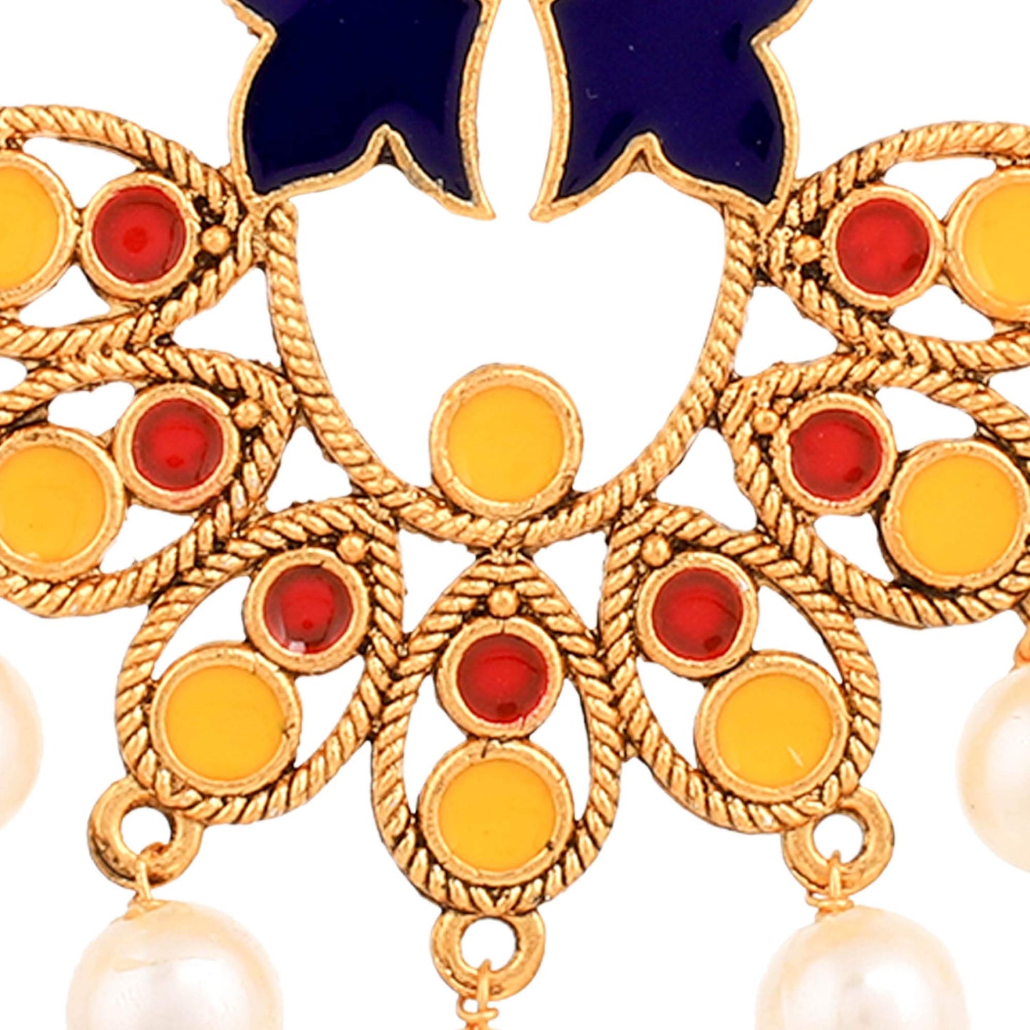 Yellow Chimes Beautifully Enamelled Stylish Gold Plated Meenakari Chandbali Earrings for Women and Girls…