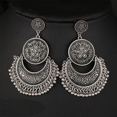 Kairangi Earrings for Women and Girls | Silver Oxidised Chandbali | German Silver Tribal Muse Collection | Chand Baliyan Earrings | Birthday Gift for Girls and Women Anniversary Gift for Wife