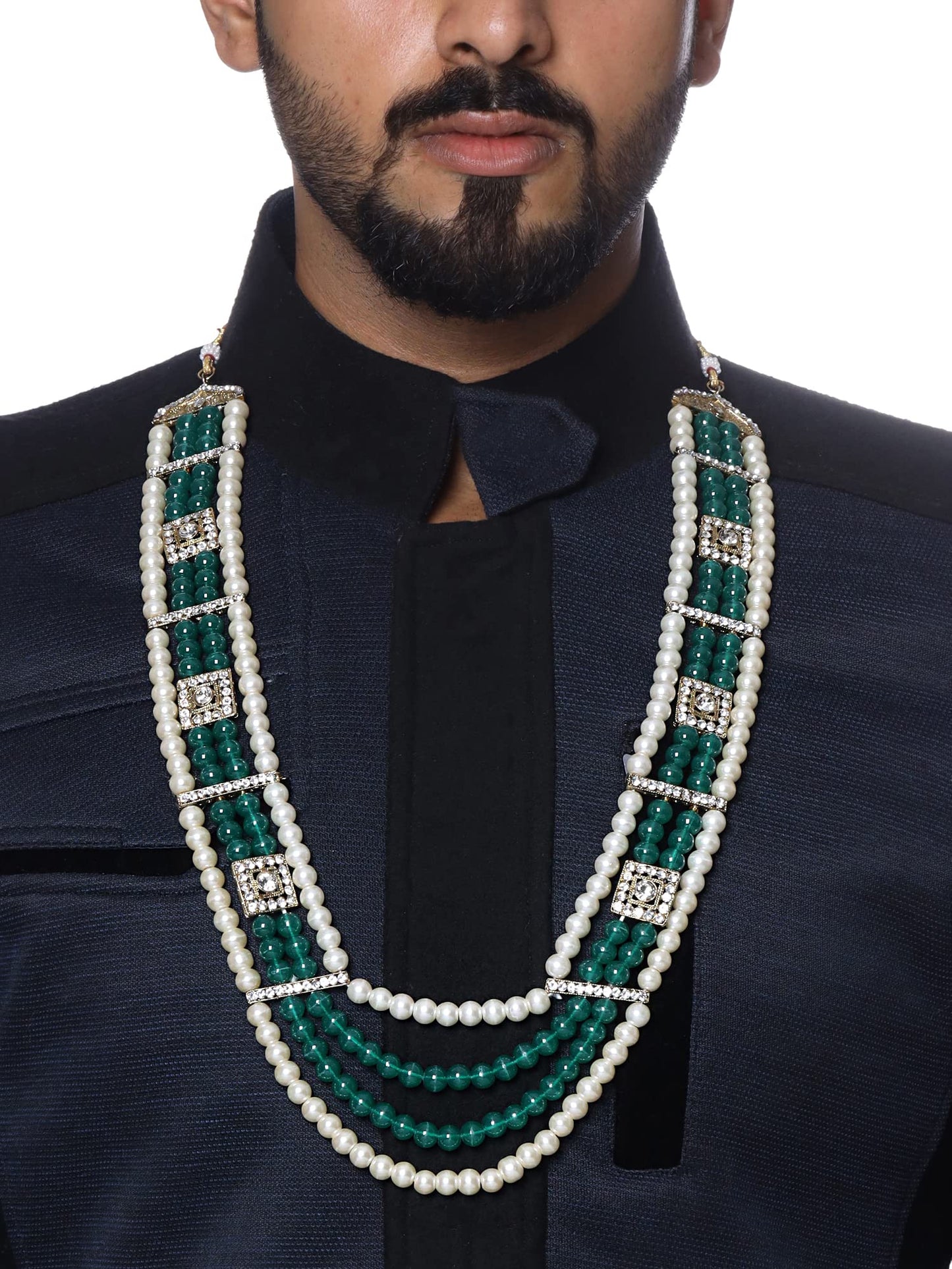 Yellow Chimes Dulahmala For Mens Pearl Necklace Jewellery for Groom Dulha Moti Mal Haar For men