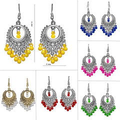 Yellow Chimes Jhumka Earrings for Women Combo of 6 Pairs Golden Silver Oxidized Traditional Jhumki/Jhumka Earrings for Women and Girls.