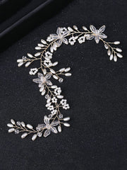 Yellow Chimes Bridal Hair Vine for Women and Girls Bridal Hair Accessories for Wedding White Headband Hair Accessories Wedding Jewellery for Women Pearl Bridal Wedding Head band Hair Vine for Girls