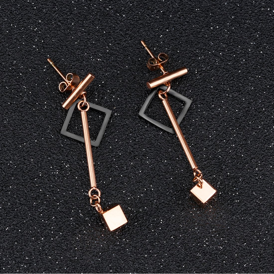 Yellow Chimes Western Style Stainless Steel Never Fading Designer Earrings for Women & Girls (Rose Gold)