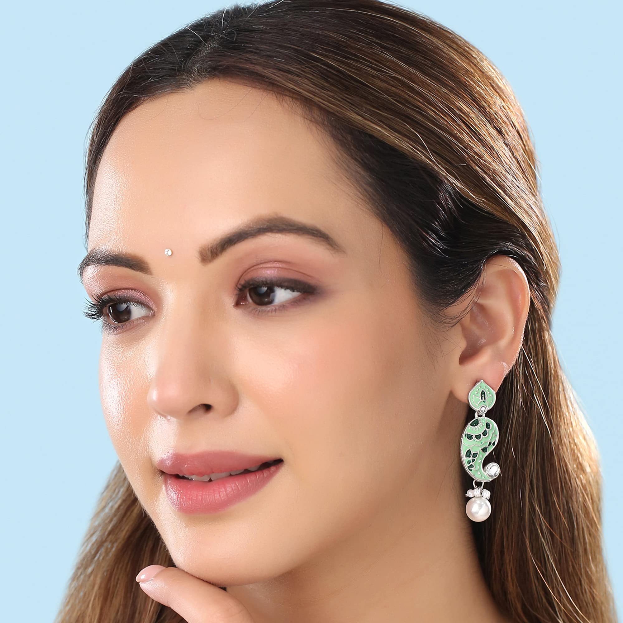 Yellow Chimes Earrings for Women and Girls Kundan Jhumka | Gold Plated Kundan Studded Jhumka Earrings | Birthday Gift for girls and women Anniversary Gift for Wife