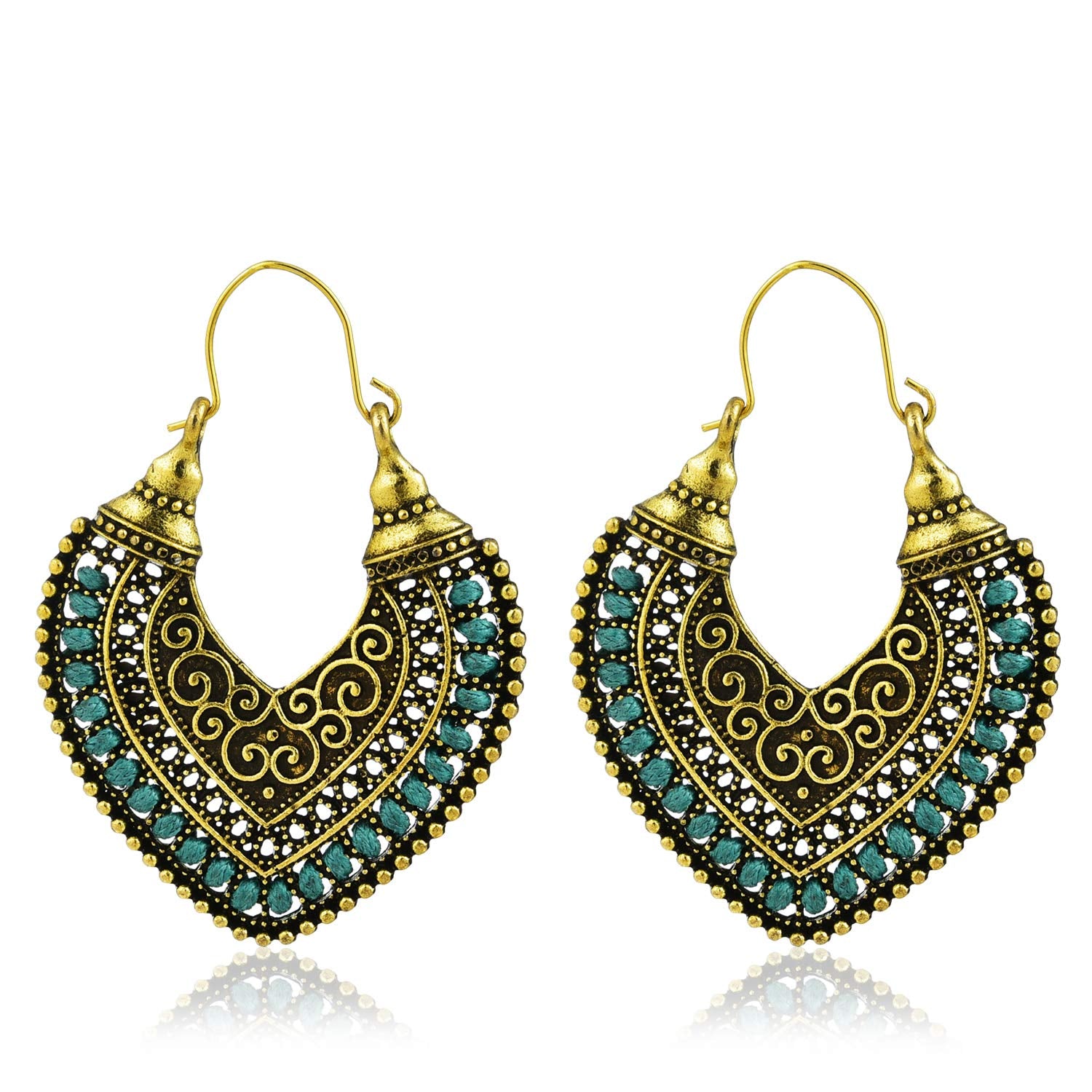 Yellow Chimes Oxidized Indian Traditional Fancy Earrings Chandbali for Women and Girls