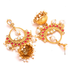 Yellow Chimes Jhumka Earrings for Women Traditional Gold Plated Pearl Long Chandbali Jhumka Earrings for Women and Girls