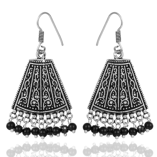 Yellow Chimes Traditional Earring Collection Oxidized Silver Plated Jhumka Earrings for Women and Girls