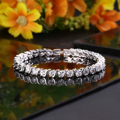Yellow Chimes Bracelet for Women A5 Crystal Feminine Sparkling Silver Chain Bracelet for Women and Girls