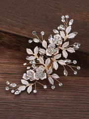 Yellow Chimes Bridal Hair Vine for Women and Girls Bridal Hair Accessories for Wedding Rosegold Headband Hair Accessories Wedding Jewellery for Women Floral Bridal Wedding Head band Hair Vine for Girls