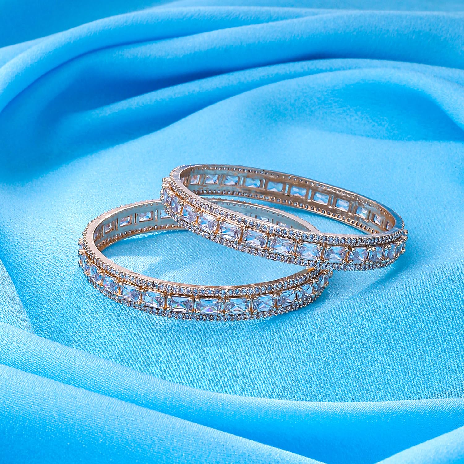 Sapphire & Diamond Hinged Bangle Bracelet - Shaftel Diamonds