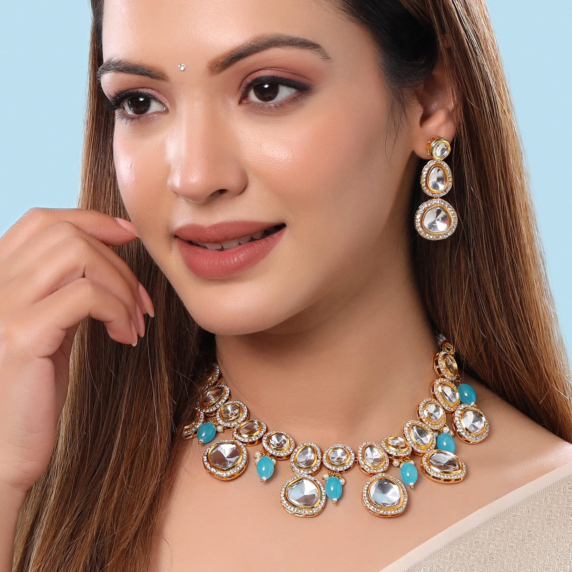Crystal Ball Drop Choker Pendant Necklace - Gold | Konga Online Shopping