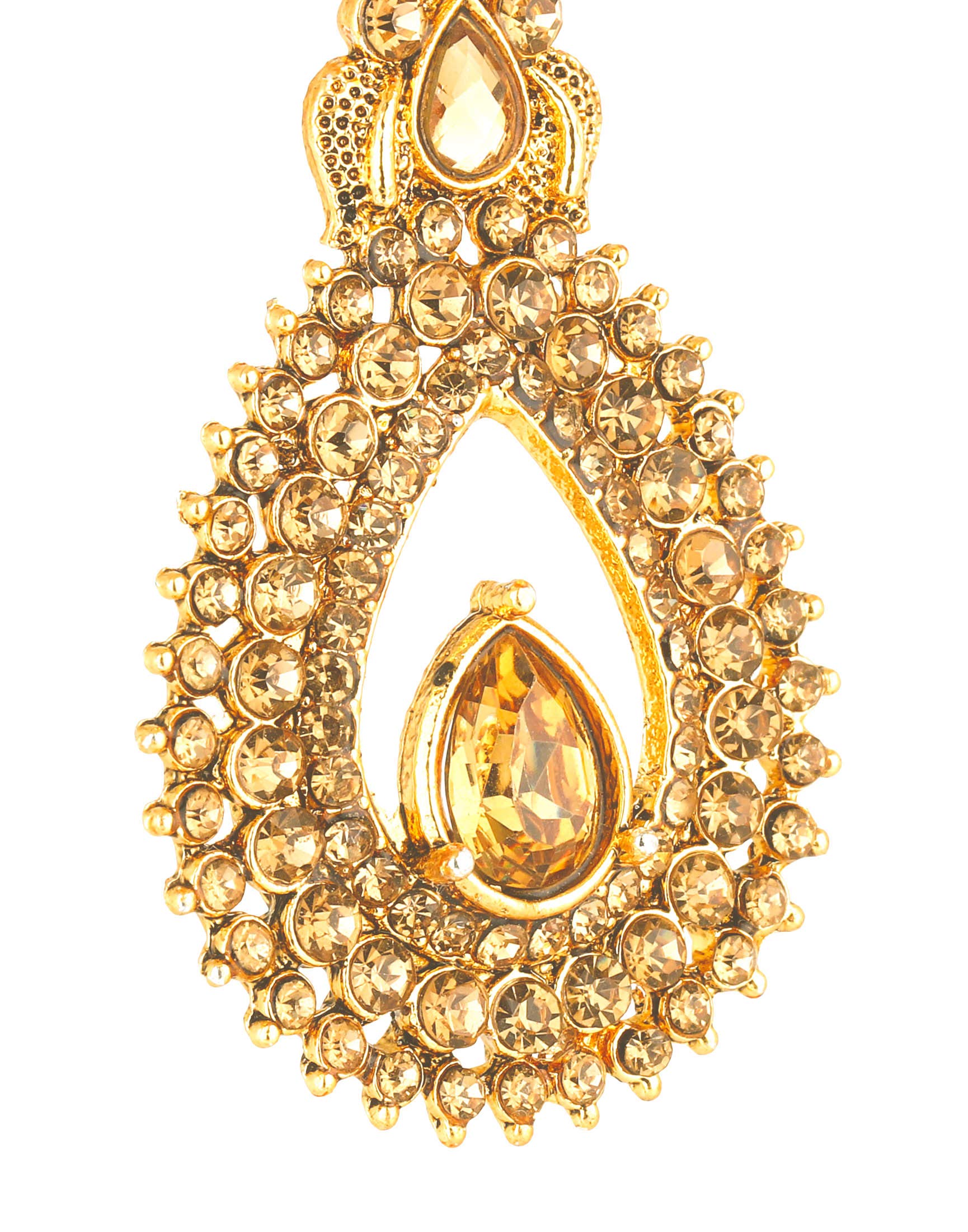 Yellow Chimes Ethnic Gold Plated Traditional Pearl Drops Kundan Jadau Dangler Drop Earrings for Women and Girls