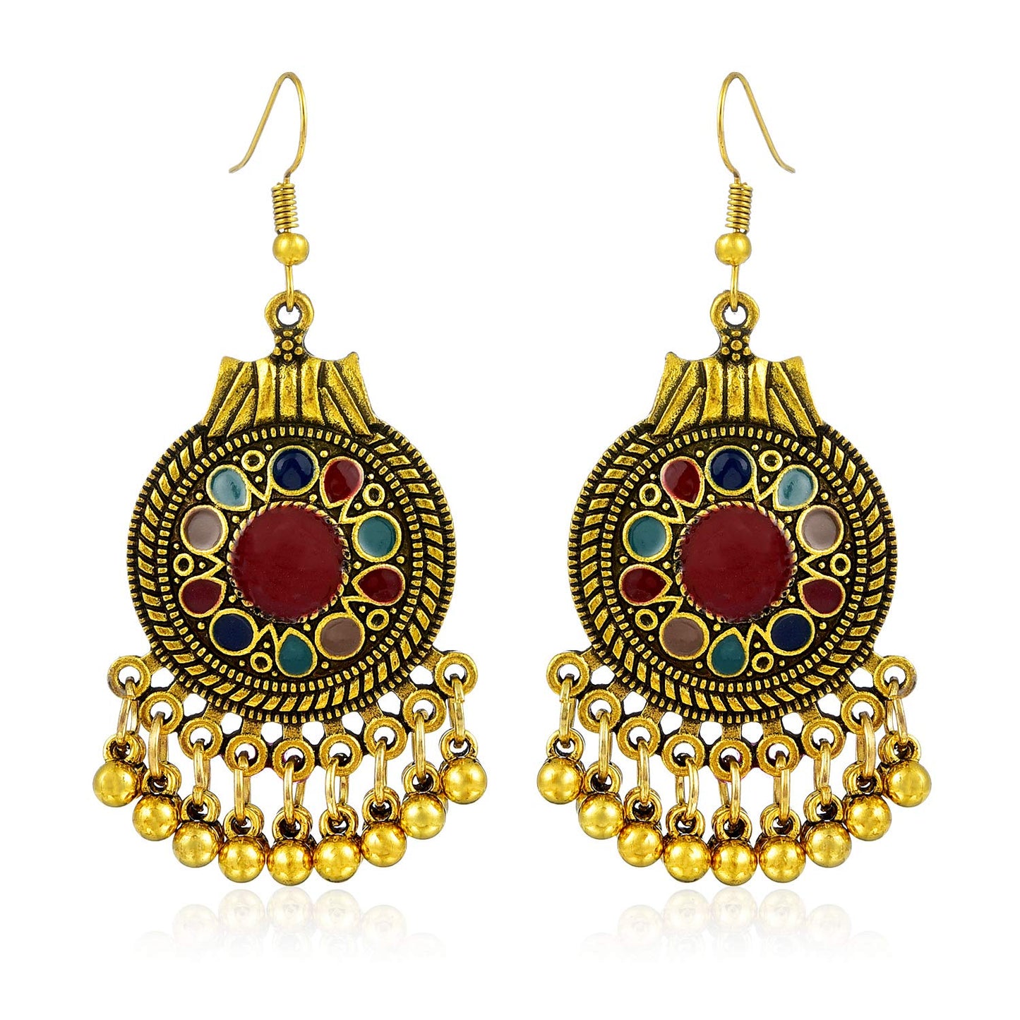 Yellow Chimes Ethnic Vintage Fusion Dangle Earring for Women & Girls