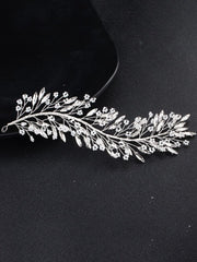 Yellow Chimes Bridal Hair Vine for Women and Girls Bridal Hair Accessories for Wedding Silver Headband Hair Accessories Wedding Jewellery for Women Crystal Bridal Wedding Head band Hair Vine for Girls Headpiece