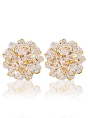 Yellow Chimes Latest Collection Sparkling Crystal Bunch Stud Earrings For Women and Girls