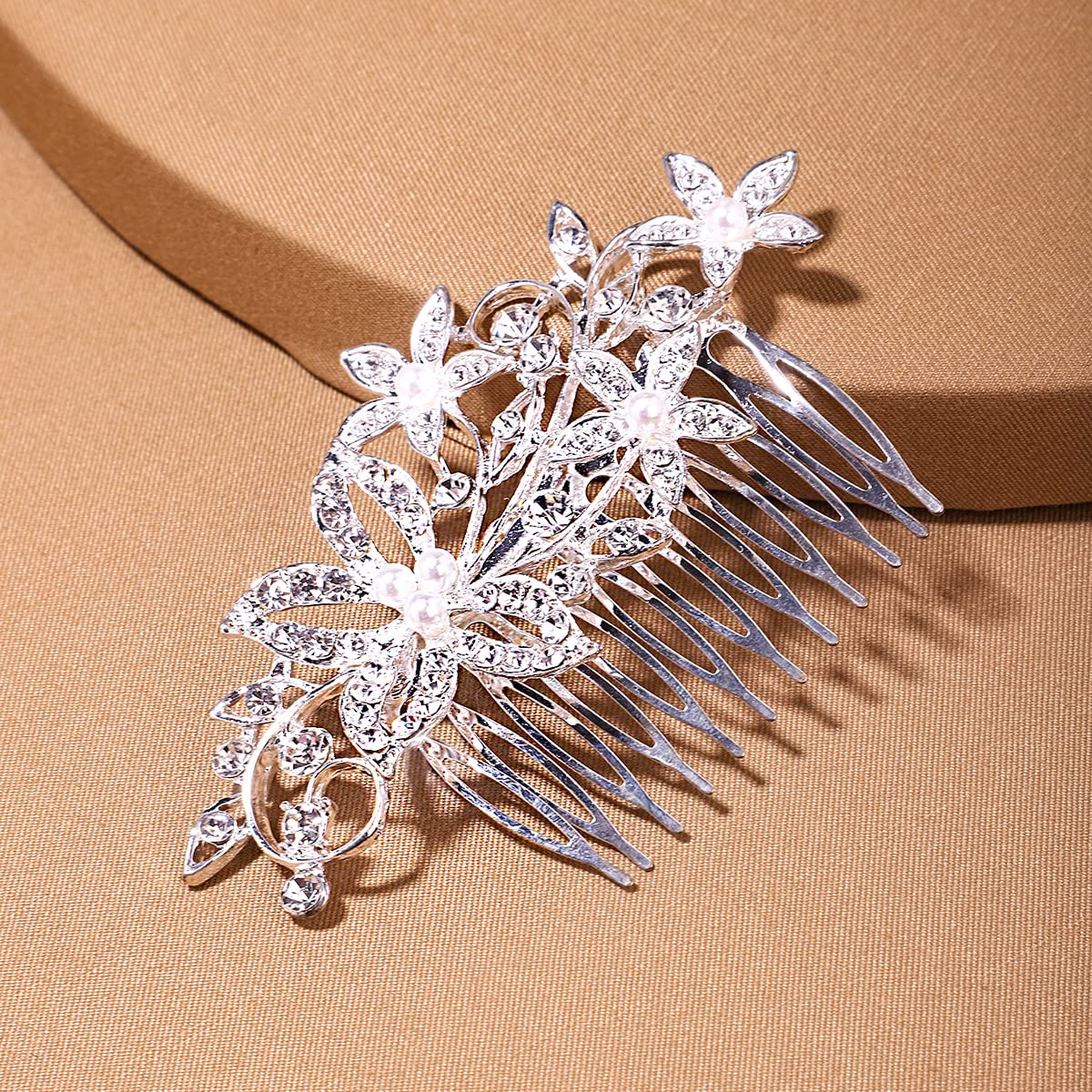 Yellow Chimes Comb Pin for Women Hair Accessories for Women Floral White Comb Clips for Hair for Women Crystal Hair Pin Bridal Hair Accessories for Wedding Side Pin / Comb Pin / Juda Pin Accessories for Women