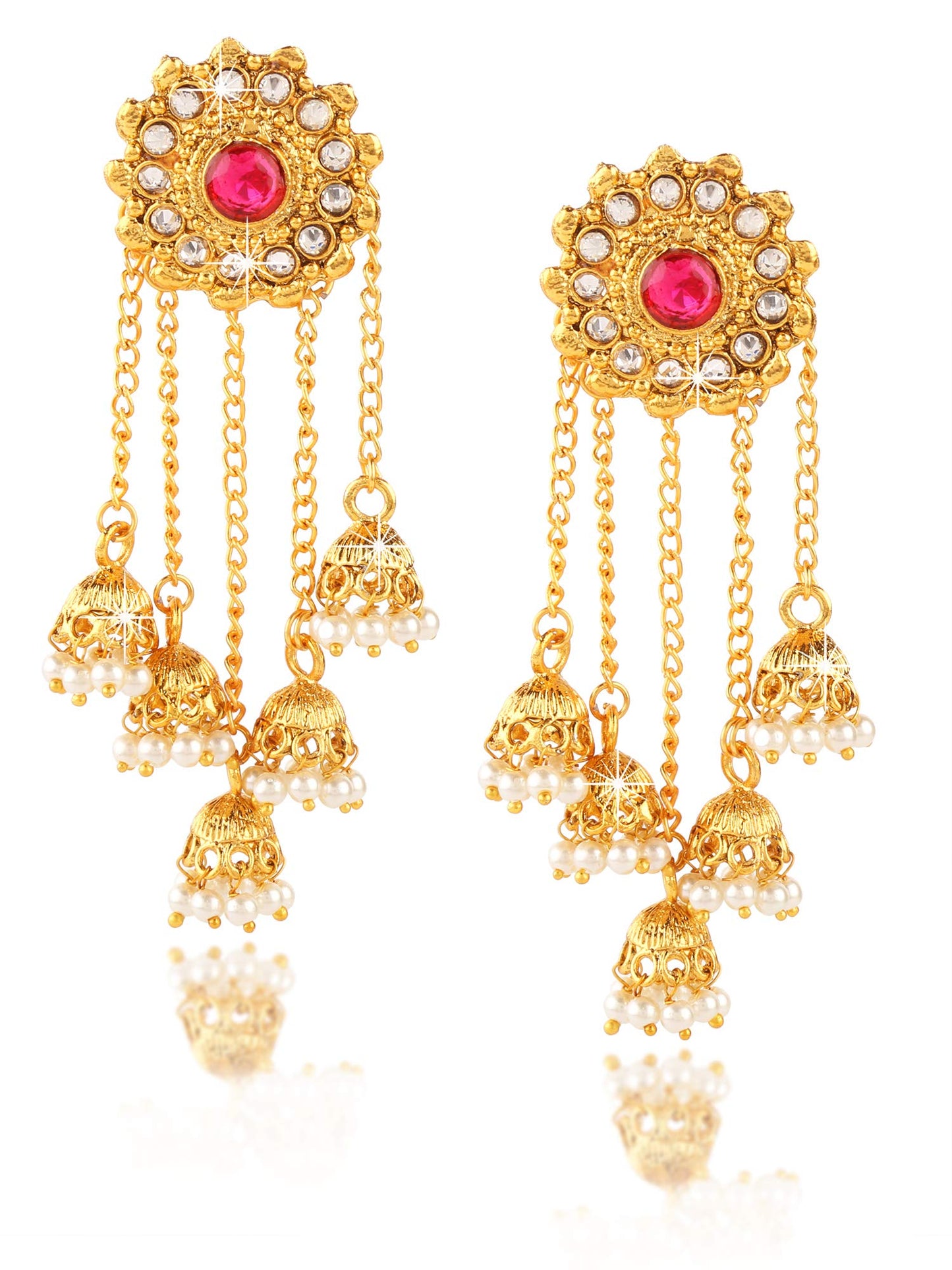 Yellow Chimes Traditional Latkan Jhumka Jhumki Earrings for Women and Girls