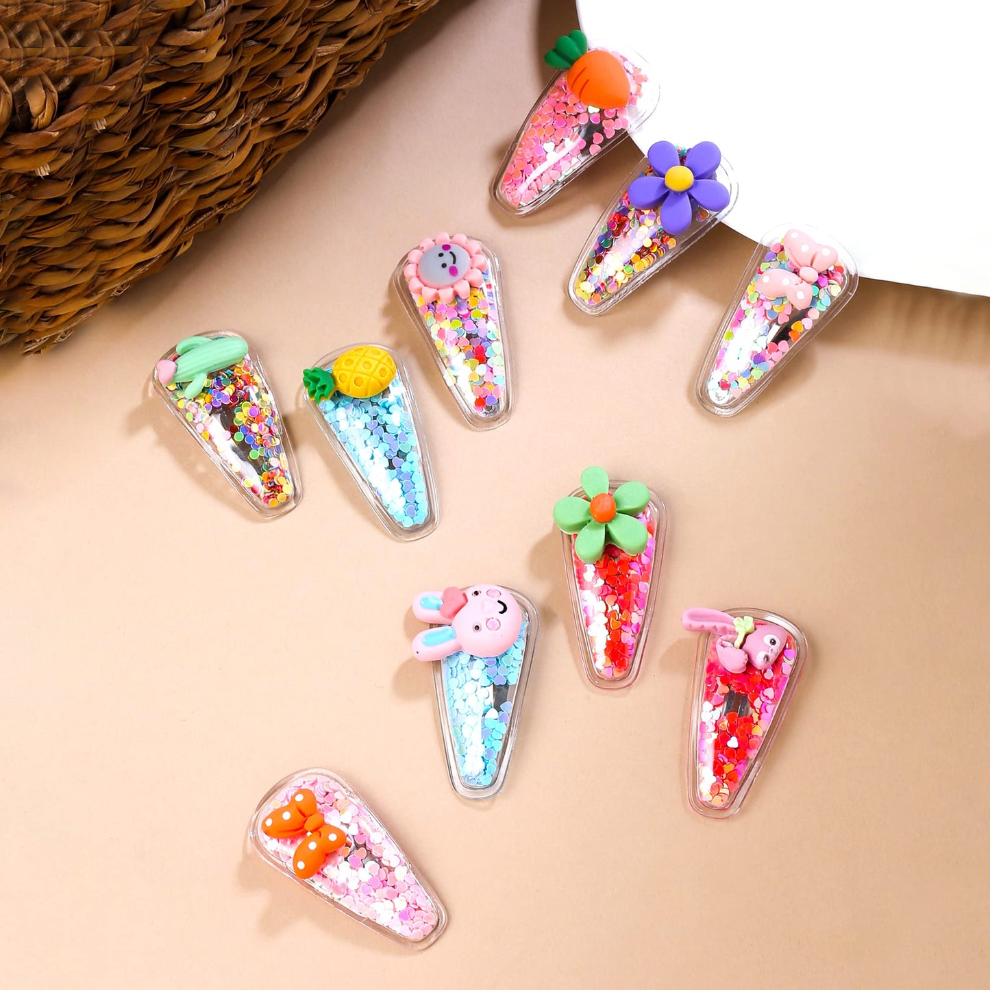 Melbees by Yellow Chimes Hair Clips for Girls Kids Hair Clip Hair Accessories for Girls Baby's 12 Pcs Multicolor Birds Shaped Snap Hair Clips Tic Tac Clips Hariclips for kids Baby Teens & Toddlers